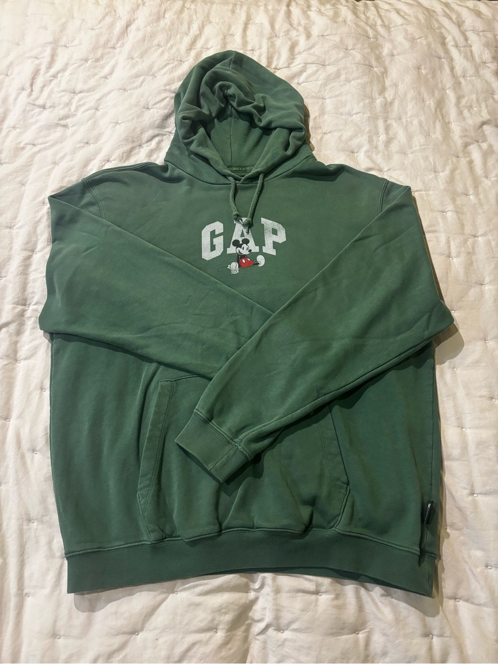 GAP Men's Green Hooded Sweatshirt with Mickey Graphic1944